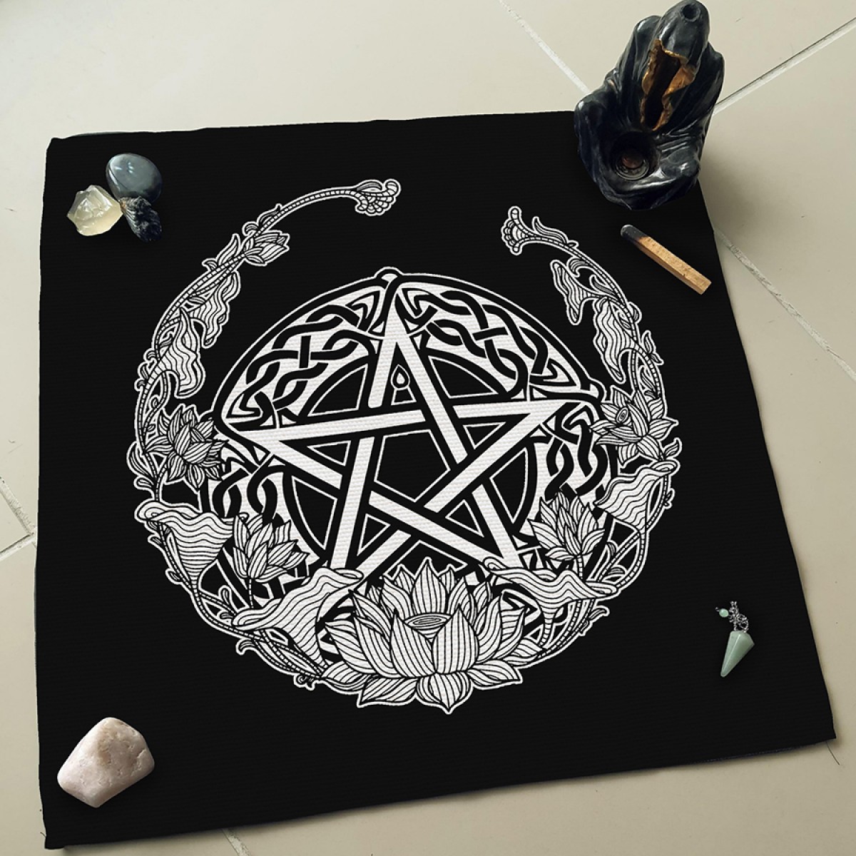 Pentagram Witchcraft  Altar - Sunak - Tarot Açılım  Örtüsü