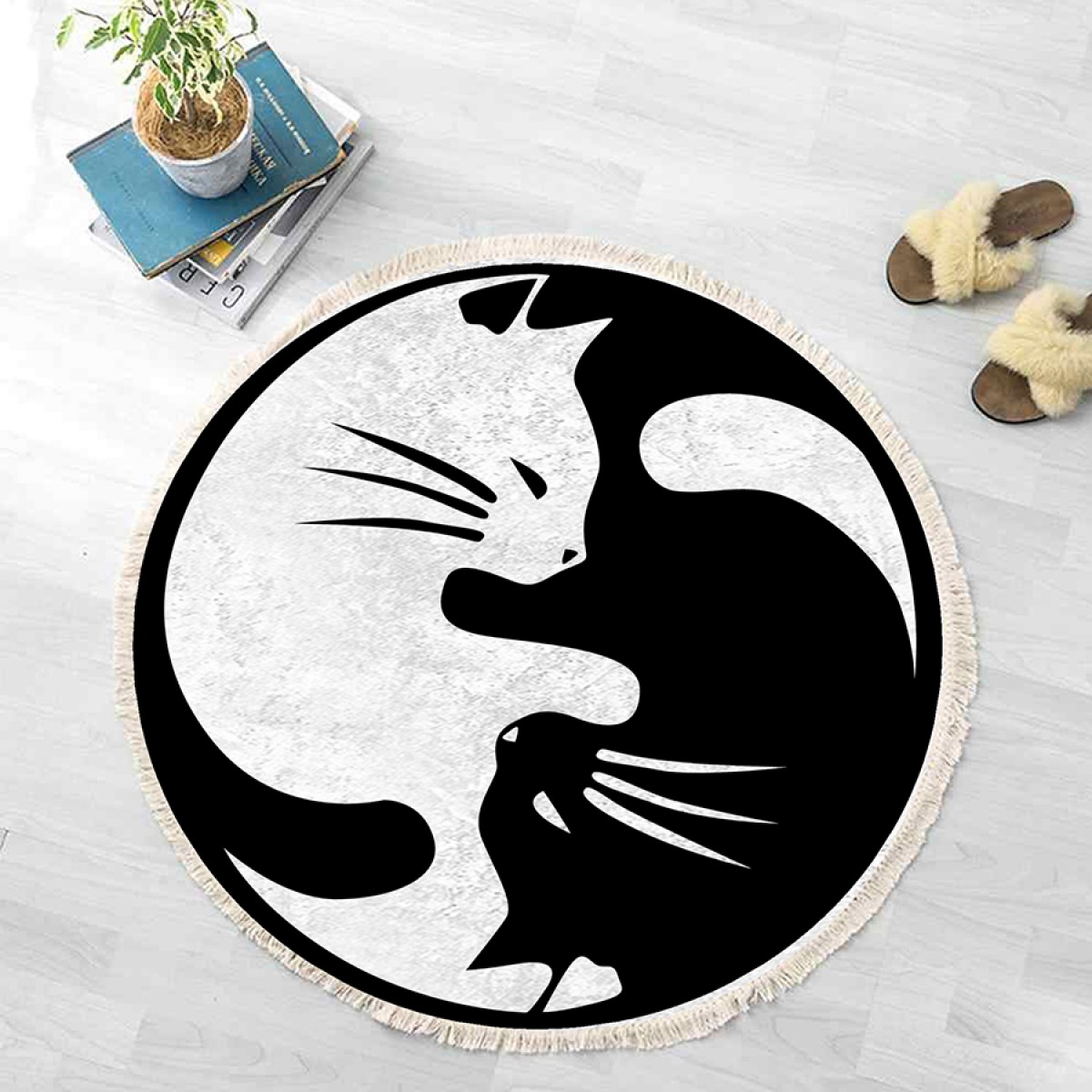 Kedi Yin Yang Halı