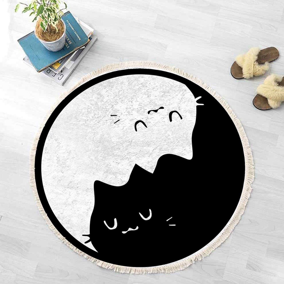 Kedi Yin Yang Halı